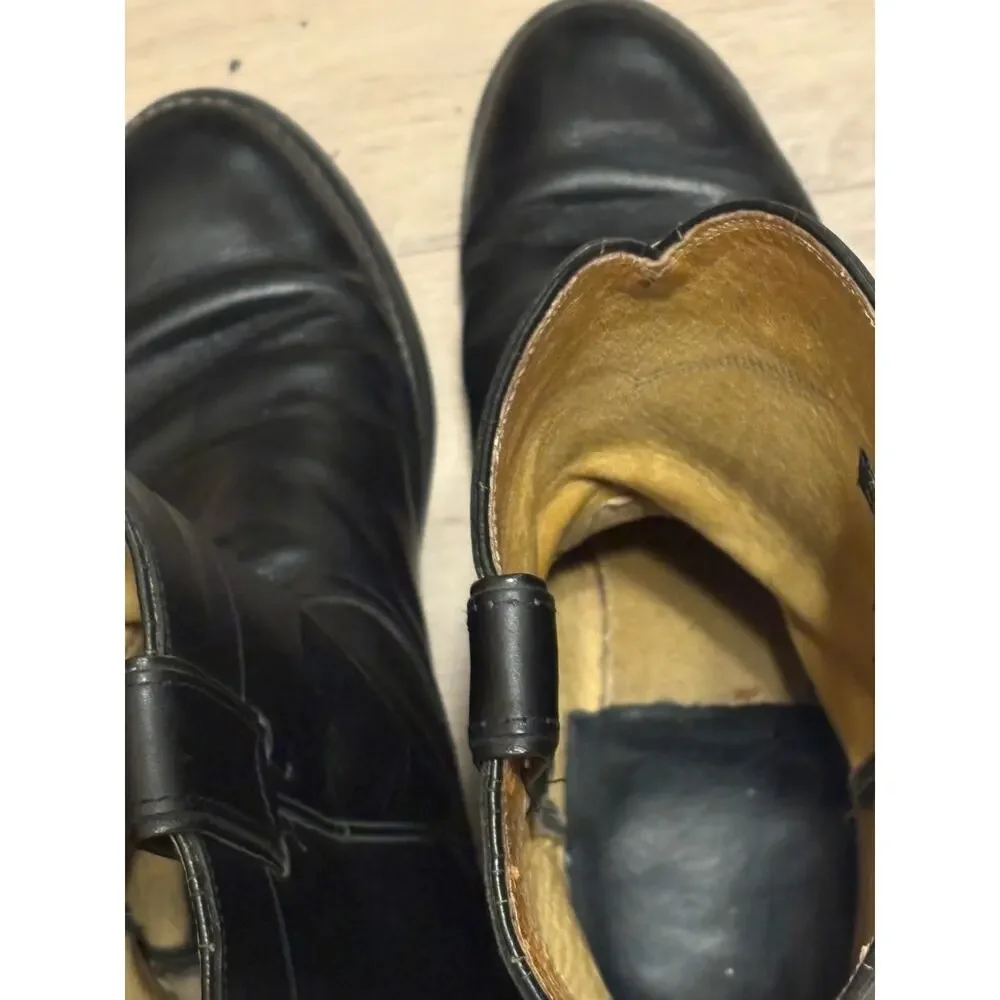 Justin 3133 Black Leather Ropers Men’s 8EE Vibram Sole Western Boots Mexico